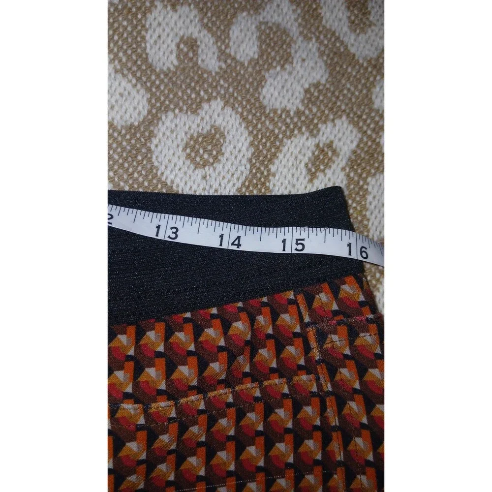Peace Of Cloth Made In NYC Straight Leg Pants M Red Check Print Pull-On Stretch